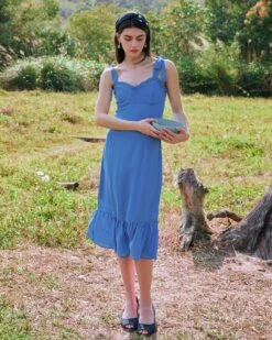 The Tie Strap Ruffle Floral Dress 20 The Tie Strap Ruffle Floral Dress -Outlet Dress Mix Up Store 0225 3026 351945