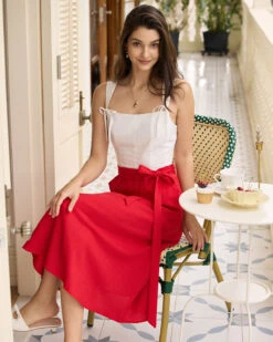 The White Square Neck Bowknot Tank Top -Outlet Dress Mix Up Store 0421RIHOAS 2611