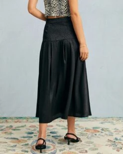 The Solid High Waisted Zip Skirt -Outlet Dress Mix Up Store 0423rihoas1158 1 879160