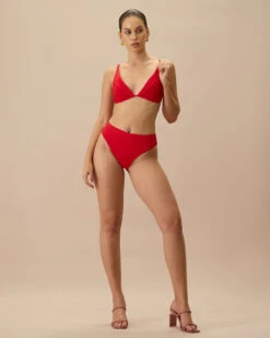 The Red Ribbed Cross Back Bikini Top 14 The Red Ribbed Cross Back Bikini Top -Outlet Dress Mix Up Store 0529Rihoas 680