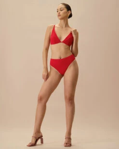 The Red Ribbed Bikini Bottom -Outlet Dress Mix Up Store 0529Rihoas 682