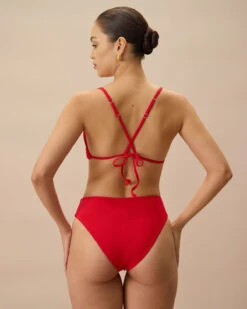The Red Ribbed Cross Back Bikini Top 13 The Red Ribbed Cross Back Bikini Top -Outlet Dress Mix Up Store 0529Rihoas 712