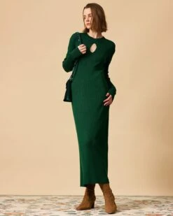 The Cutout Ribbed Bodycon Knit Dress -Outlet Dress Mix Up Store 0567