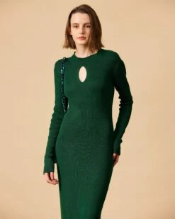 The Cutout Ribbed Bodycon Knit Dress -Outlet Dress Mix Up Store 0577