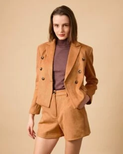 The Solid High Waisted Suede Shorts -Outlet Dress Mix Up Store 0662