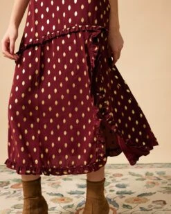 The Polka Dot Sleeveless Slit Midi Dress 9 The Polka Dot Sleeveless Slit Midi Dress -Outlet Dress Mix Up Store 0746