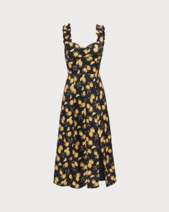 The Black Sweetheart Neck Lemon Midi Dress -Outlet Dress Mix Up Store 0 06271cfa 00a2 4ac0 869b e2abc09e3ca3