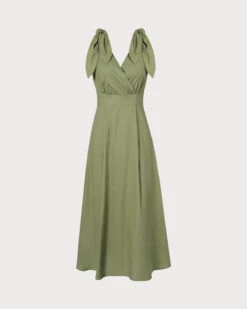 The Green Tie Strap Backless Midi Dress -Outlet Dress Mix Up Store 0 19b420db 7a4d 487a afc9 204b91224637