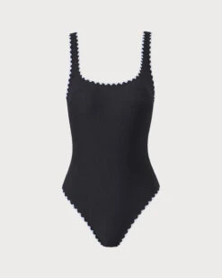 The Black Contrast Ribbed One-Piece Swimsuit -Outlet Dress Mix Up Store 0 2af0259b 0715 45ae 9a21 b79cb01d8519