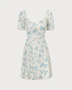 The White Sweetheart Neck Floral Scalloped Mini Dress -Outlet Dress Mix Up Store 0 3119073a 756e 4d82 a4ac 6ecf527a3db9