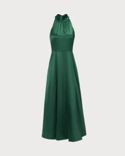 The Green Ruched Satin Maxi Dress 10 The Green Ruched Satin Maxi Dress -Outlet Dress Mix Up Store 0 60f394ff bcec 4725 90a3 ff2c45fd7f25