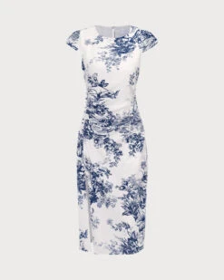 The Round Neck Cap Sleeve Floral Midi Dress -Outlet Dress Mix Up Store 0 6671677c 9bd6 4563 9f37 0c4162f4f520