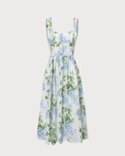 The White Square Neck Floral A-Line Midi Dress 12 The White Square Neck Floral A-Line Midi Dress -Outlet Dress Mix Up Store 0 67affb97 cbe1 4615 809a 0efefc104860