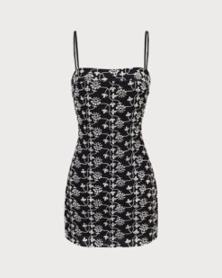 The Black Floral Embroidery Cotton Slip Mini Dress -Outlet Dress Mix Up Store 0 76d5abc6 effa 4051 951c 4e34b6dce689