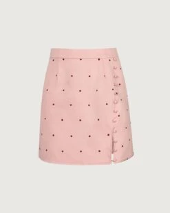 The Pink Polka Dot Button Slit Mini Skirt -Outlet Dress Mix Up Store 0 777454f4 098d 41da 8acf 60dce37d0604