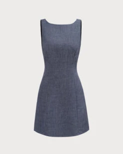 The Grey Boat Neck Sleeveless Mini Dress -Outlet Dress Mix Up Store 0 7900b267 040c 41a6 b0a3 30b46ef5d298