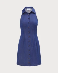 The Navy Shirt Collar Button Front Mini Dress -Outlet Dress Mix Up Store 0 81fa293e 986e 4b3d b4e0 2c757acec968