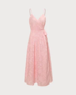 The Pink Jacquard Wrap Maxi Dress -Outlet Dress Mix Up Store 0 896b13ea 0d05 4024 967e 5caafc34204e