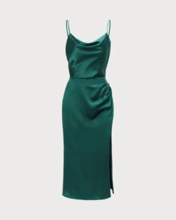 The Green Cowl Neck Side Split Midi Dress 14 The Green Cowl Neck Side Split Midi Dress -Outlet Dress Mix Up Store 0 89eebf0f 209d 4594 a693 c7fa165d5fab