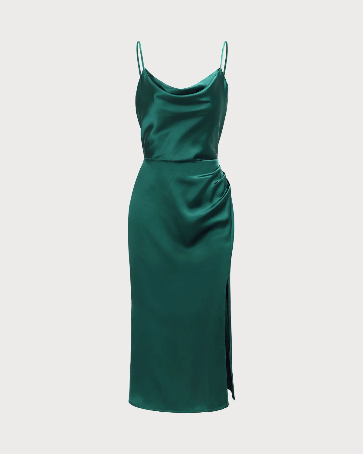 The Green Cowl Neck Side Split Midi Dress 7 The Green Cowl Neck Side Split Midi Dress - Image 7