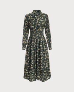 The Tie Neck Floral Long Sleeve Maxi Dress -Outlet Dress Mix Up Store 0 8d1e1b7f d069 4bfd a6fb 2d117c626bf4
