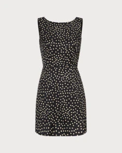 The Black Boat Neck Polka Dot Mini Dress -Outlet Dress Mix Up Store 0 a4d3ab94 d883 456f 9215 3582efba4521