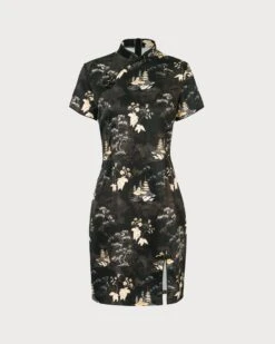 The Black Mandarin Collar Floral Cheongsam -Outlet Dress Mix Up Store 0 a4fb2bb3 ad60 4d18 9b44 82c6f4f1e245 556101