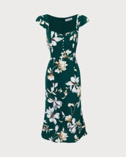 The Green Sweetheart Neck Cap Sleeve Floral Midi Dress 10 The Green Sweetheart Neck Cap Sleeve Floral Midi Dress -Outlet Dress Mix Up Store 0 c8f43c89 6e89 457a 89d7 284e5f5232d7