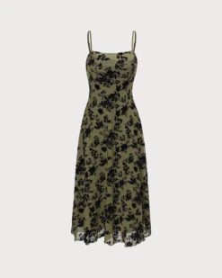 The Green Floral Burnout A-Line Slip Midi Dress 12 The Green Floral Burnout A-Line Slip Midi Dress -Outlet Dress Mix Up Store 0 cfeccf3b 405d 4eb1 8d3a 88f200a07abb