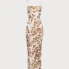 The Apricot Floral Slit Maxi Dress