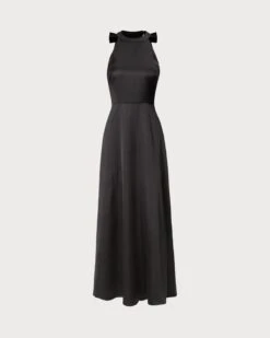 The Black Halter Bowknot Cutout Maxi Dress -Outlet Dress Mix Up Store 0 e73e53c4 85ed 476e b725 2156ab635181