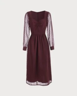 The Sweetheart Neckline Sheer Sleeve Midi Dress -Outlet Dress Mix Up Store 0 f2f333ca e16f 454f b4a7 c34ebe23dfda