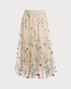The High Waisted Floral Embroidery A-line Midi Skirt -Outlet Dress Mix Up Store 0 f92785f8 a833 4d1c 9647 ea75b883f14f 558064