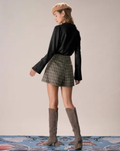 The Black Lapel Button Up Flare Sleeve Shirt -Outlet Dress Mix Up Store 1115RIHOAS 1966