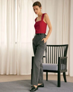 The Red Square Neck Jacquard Tank Top -Outlet Dress Mix Up Store 1218RIHOAS 732 3963eeee 11e8 463c bef0 59d8e5addd30