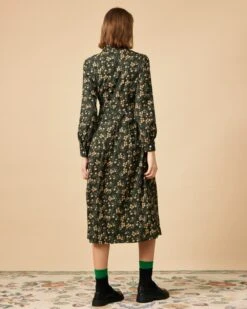 The Tie Neck Floral Long Sleeve Maxi Dress -Outlet Dress Mix Up Store 1407