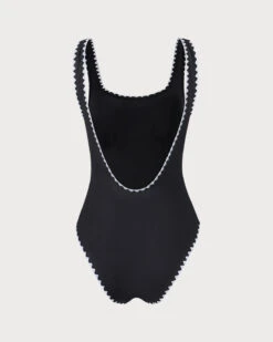 The Black Contrast Ribbed One-Piece Swimsuit -Outlet Dress Mix Up Store 1 1 52f89b11 0f23 4d00 a921 7726c3b91bf1