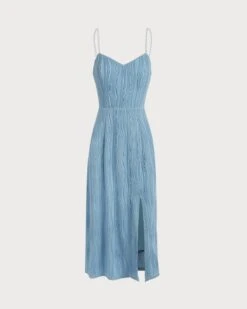 The Blue Wave Textured Pearl Strap Midi Dress -Outlet Dress Mix Up Store 1 398a9515 469b 4c6e 89ea 73a82ae21b23 986925