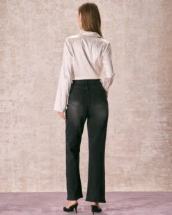 The Apricot Striped Wide Cuff Satin Shirt 9 The Apricot Striped Wide Cuff Satin Shirt -Outlet Dress Mix Up Store 240126 RIHOAS 1215