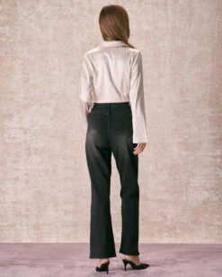 The Black High Waisted Wide Leg Jeans -Outlet Dress Mix Up Store 240126 RIHOAS 1217