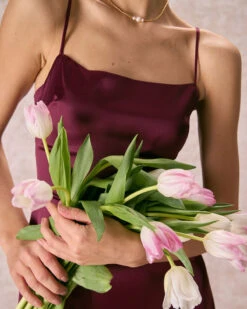 The Red Back Slit Satin Sling Maxi Dress -Outlet Dress Mix Up Store 240126 RIHOAS 3525