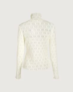 The Solid Sheer Mesh Long Sleeve Tee -Outlet Dress Mix Up Store 2 2