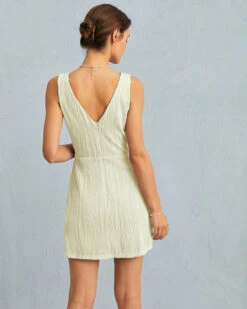 The Beige Water Ripple Textured Sleeveless Mini Dress -Outlet Dress Mix Up Store 2 3 a53a3519 0b8b 4714 9a40 09e490a26b99