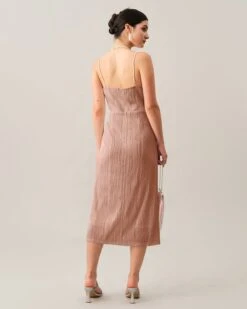 The Pink Wave Textured Pearl Strap Midi Dress -Outlet Dress Mix Up Store 2 76896149 6ece 4ded a82c 4c3b6ec004be 195488