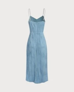 The Blue Wave Textured Pearl Strap Midi Dress -Outlet Dress Mix Up Store 2 885993f5 264e 43d5 8cc9 12594b76ef2f 619208