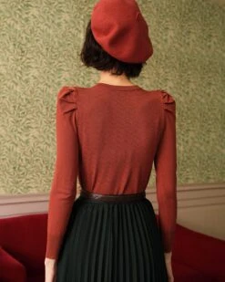 The Solid Puff Sleeve Slim-fitting Knit Top 10 The Solid Puff Sleeve Slim-fitting Knit Top -Outlet Dress Mix Up Store 2db97fb2c4032f2b02897375e7e52987