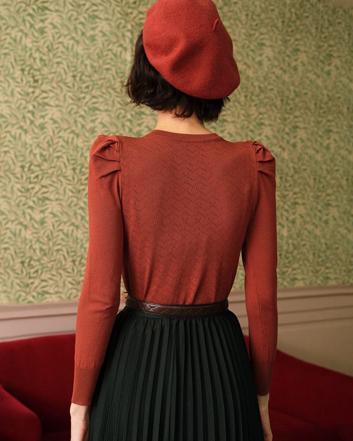 The Solid Puff Sleeve Slim-fitting Knit Top 5 The Solid Puff Sleeve Slim-fitting Knit Top - Image 5