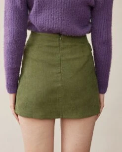 The Button Detailed A-line Skirt -Outlet Dress Mix Up Store 556637f503a2432c66e85adfc41ecd09