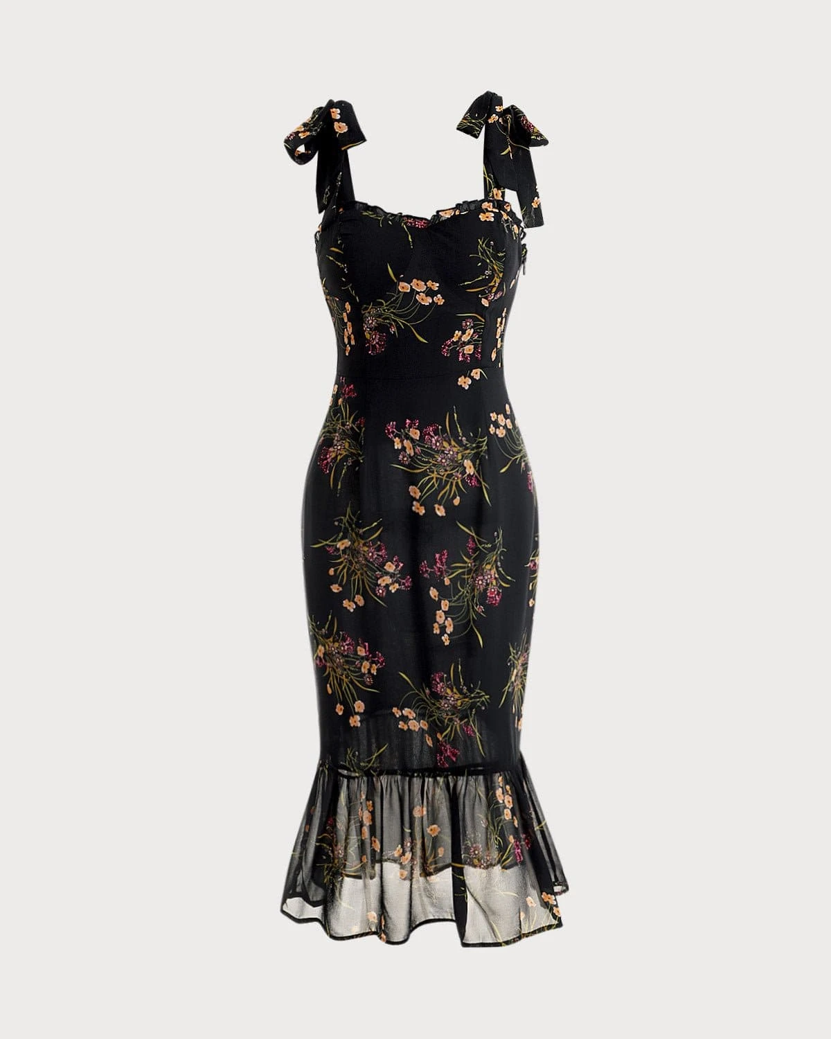 The Tie Strap Ruffle Floral Dress 6 The Tie Strap Ruffle Floral Dress - Image 6