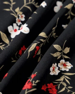 The Black Elasticized Straps Floral Midi Dress 15 The Black Elasticized Straps Floral Midi Dress -Outlet Dress Mix Up Store IMG 2600